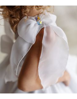 Dalia błyszcząca sukienka biała dla dziewczynki 