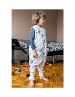 Śpiworek do spania z nogawkami i ze skarpetkami 2-4,5 lat- KOLOROWE SAFARI