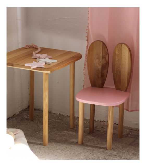 Zestaw krzesełko królik + stolik color wood 