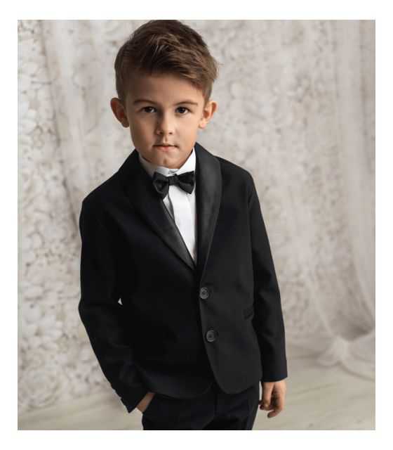 Luxury czarny garnitur chłopięcy smoking