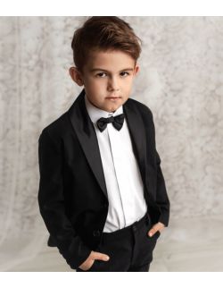 Luxury czarny garnitur chłopięcy smoking