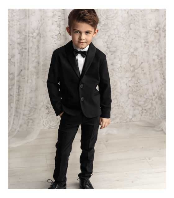 Luxury czarne spodnie garniturowe dla chłopca