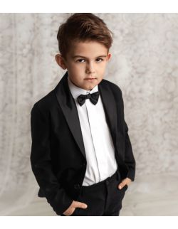 Luxury czarna muszka dla chłopca do koszuli