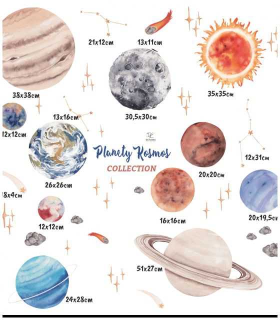 Planety | kosmos Naklejka na ścianę