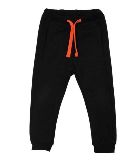 Spodnie dresowe czarne z pomarańczowym sznurkiem
