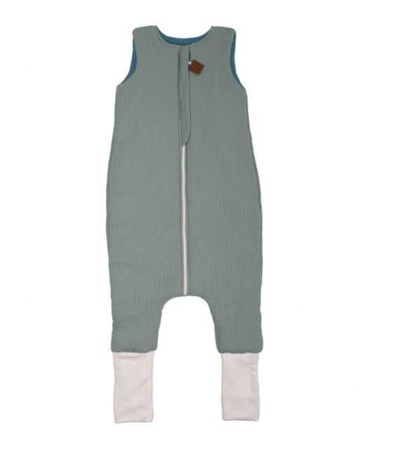 Hi Little One - ocieplany śpiworek dwustronny piżamka z nogawkami SLIM BAG TIFFANY/EMERALD roz M