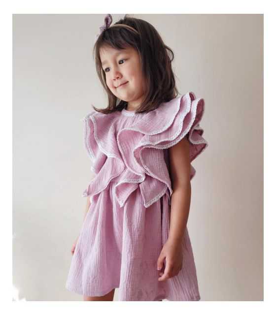 Venice muślinowa sukienka dla dziewczynki z koronką