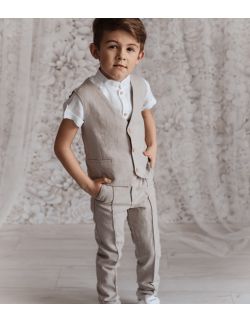 Lino elegancki komplet dla chłopca z lnu