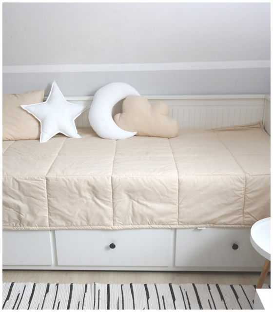 Bawełniana narzuta na łóżko 120x200 - Beżowa