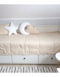 Bawełniana narzuta na łóżko 140x220 - Beżowa