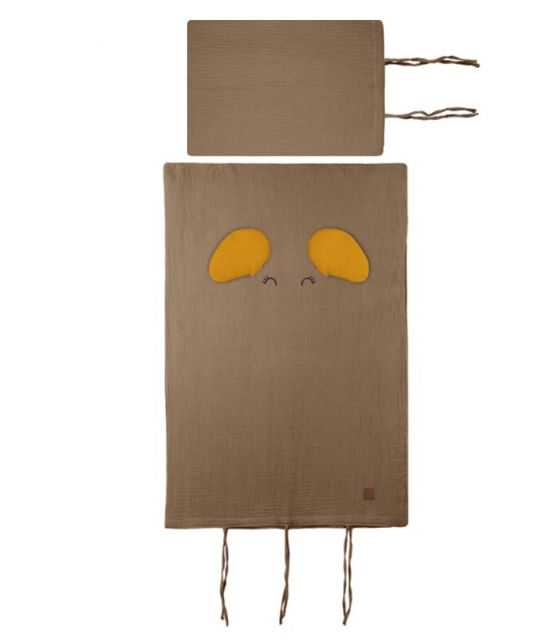 Hi Little One - poszewki na pościel dziecięcą ELEPHANT Dark Oak&Mustard