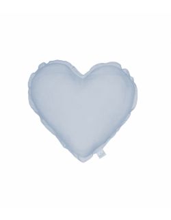 Mini poduszka serce lniana  Błękitna