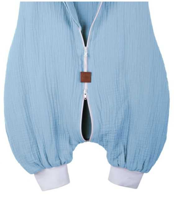 Hi Little One - śpiworek piżamka z bawełny muslin ELEPHANT Baby Blue & Gray 