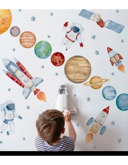 Kosmos, układ solarny zestaw L - Naklejki Na Ścianę Dla Dzieci