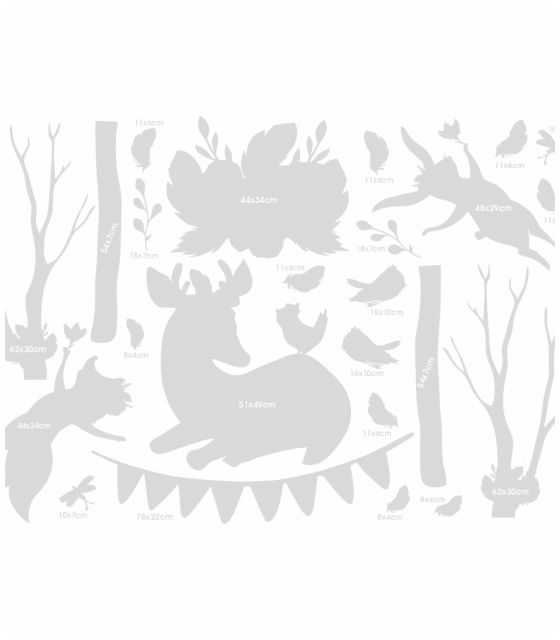 Leśne Zwierzątka BOHO - Naklejki Na Ścianę Dla Dzieci Rozm. XXL