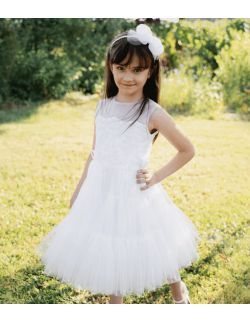 Anastazja biała sukienka dla dziewczynki z tiulem