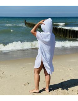 Muślinowy ręcznik ponczo dla dorosłych - biały