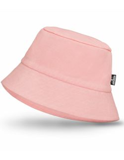 Kapelusz dla dziewczynki z Lnu Brzoskwiniowy Bucket Hat