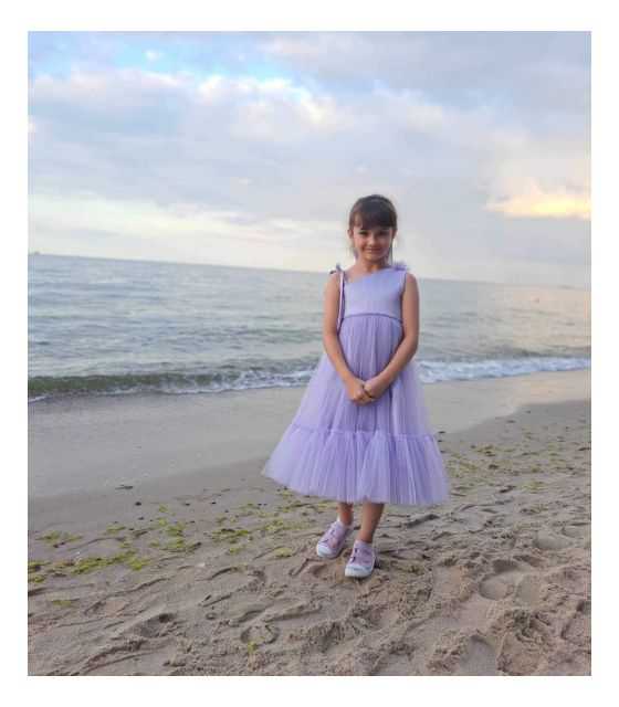 Rosa sukienka tiulowa dla dziewczynki lawendowa