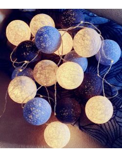 Lampki Cotton Balls 20 kul LED, Na Jeansowe
