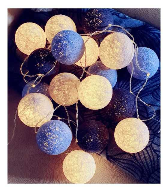 Lampki Cotton Balls 20 kul LED, Na Jeansowe
