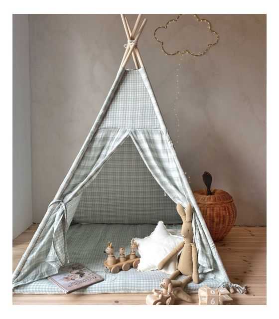 Mint– tipi, namiot dla dzieci z matą podłogową z dwustronnego muślinu
