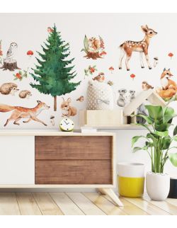 Leśne Zwierzątka - Naklejki Na Ścianę Dla Dzieci "M"