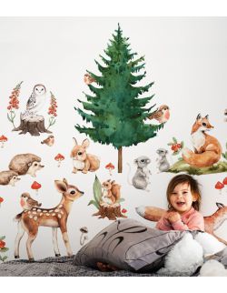 Leśne Zwierzątka - Naklejki Na Ścianę Dla Dzieci "L"
