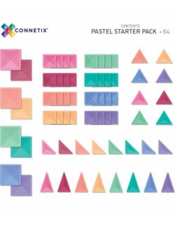 klocki magnetyczne Pastel Starter Pack 64 elementy Connetix