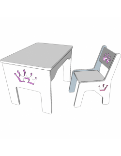 Stolik i krzesło z koroną
