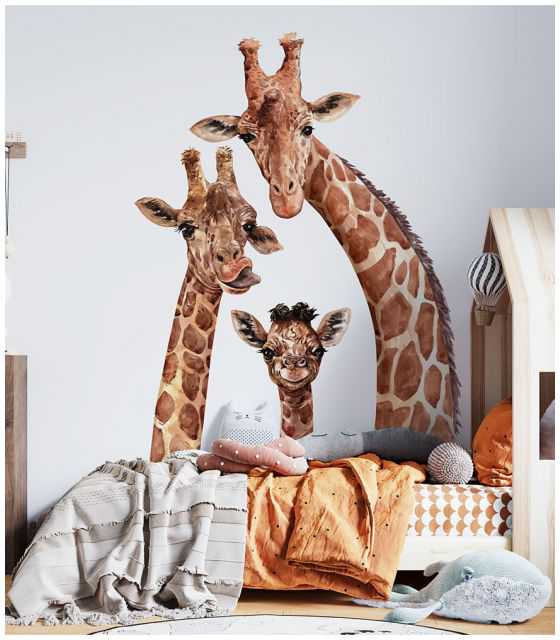 Żyrafy, Żyrafia Rodzina - Naklejki Na Ścianę Dla Dzieci