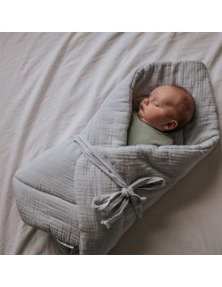 Rożek niemowlęcy muślinowy szary
