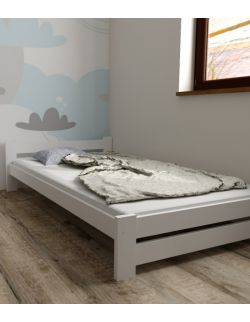 Drewniane łóżko młodzieżowe Aron w kolorze białym