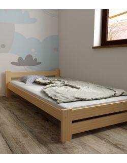 Drewniane łóżko młodzieżowe Aron w kolorze naturalnym