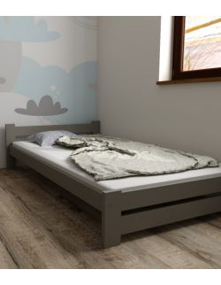 Drewniane łóżko młodzieżowe Aron w kolorze szarym