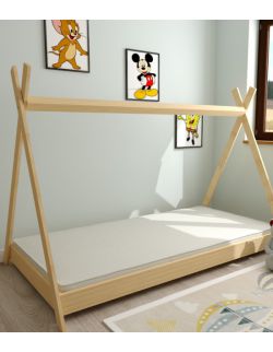 Drewniane łóżko Tipi naturalne
