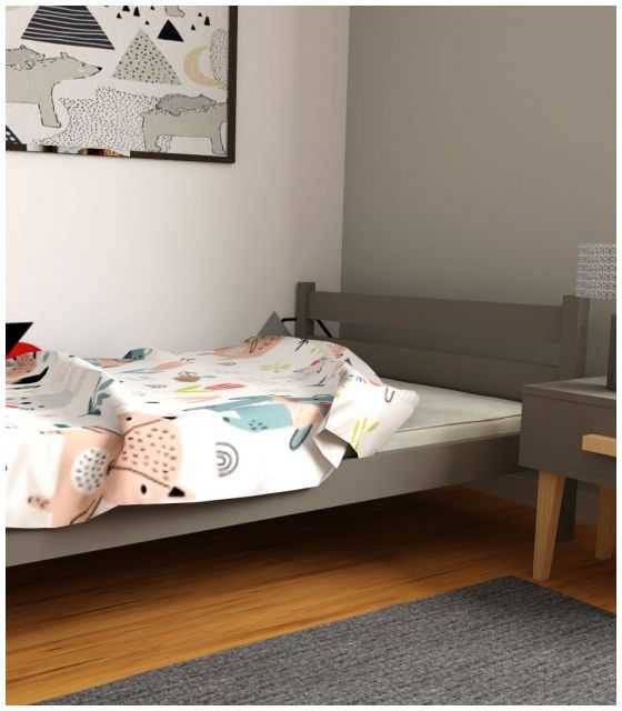 Drewniane łóżko młodzieżowe Kamila 80x160 szare