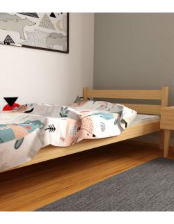 Drewniane łóżko młodzieżowe Kamila naturalne