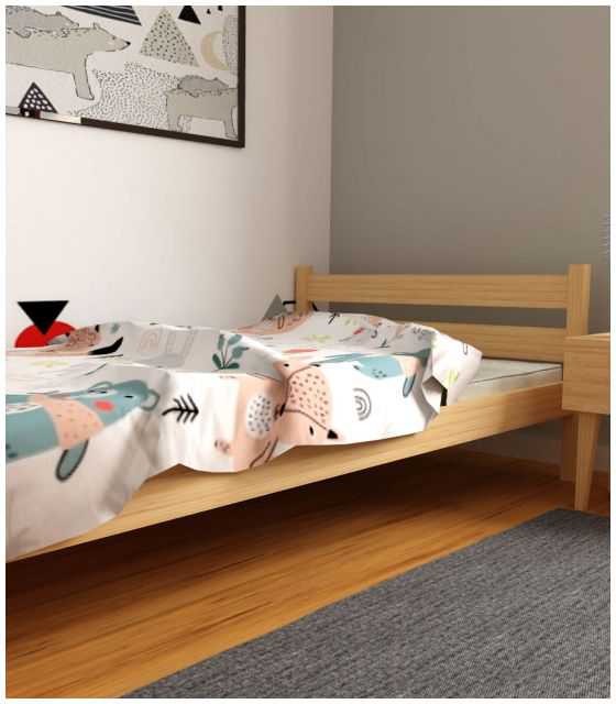 Drewniane łóżko młodzieżowe Kamila naturalne
