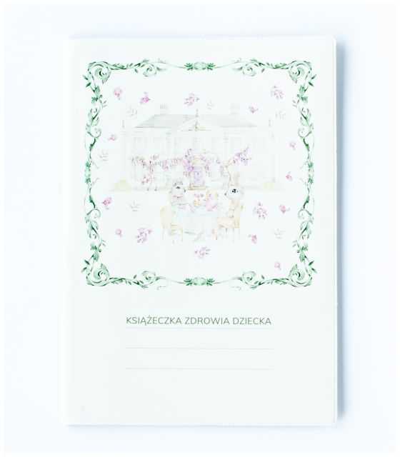 Etui na książeczkę zdrowia w kwiatuszki wisterii