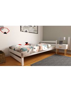 Drewniane łóżko młodzieżowe Kamila białe