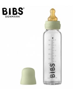 BIBS BABY GLASS BOTTLE SAGE Antykolkowa Butelka Szklana dla Niemowląt 225 ml