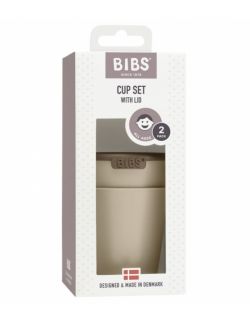 BIBS CUP SET VANILLA 2 kubeczki z pokrywkami do picia dla dzieci
