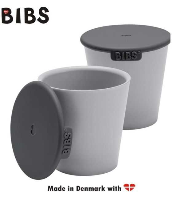 BIBS CUP SET CLOUD 2 kubeczki z pokrywkami do picia dla dzieci