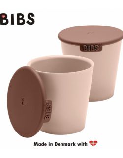 BIBS CUP SET BLUSH 2 kubeczki z pokrywkami do picia dla dzieci