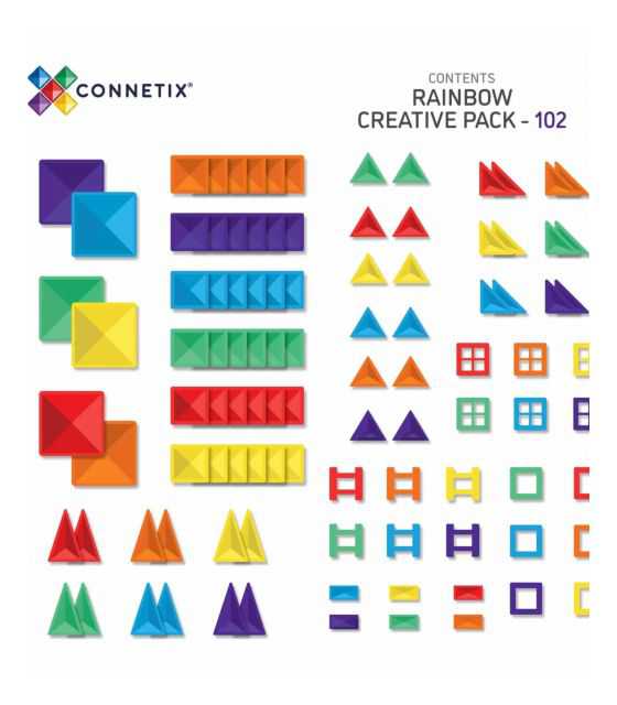 klocki magnetyczne Rainbow Creative Pack 102 Connetix