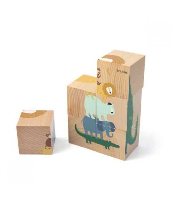  Zwierzęta Drewniane Klocki - Puzzle 