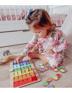 Drewniany sorter kształtów i kolorów Montessori