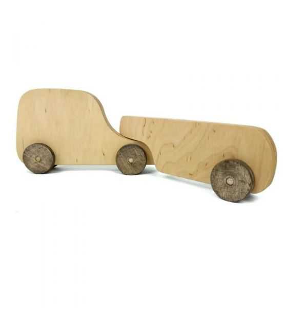 Samochodzik drewniany Laweta