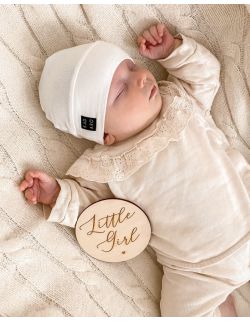 Bambusowa czapka niemowlęca - ecru